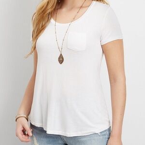 Maurice’s 24/7 scoop neck pocket tee XXL Cream NWT